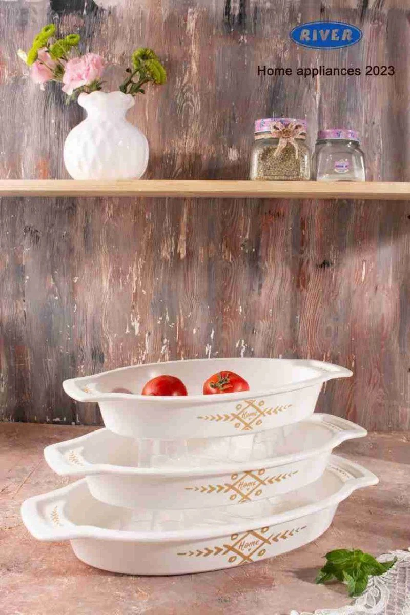 تابه بیضی کوچک سرمری سفید ریور RIVER کد 8171-32E